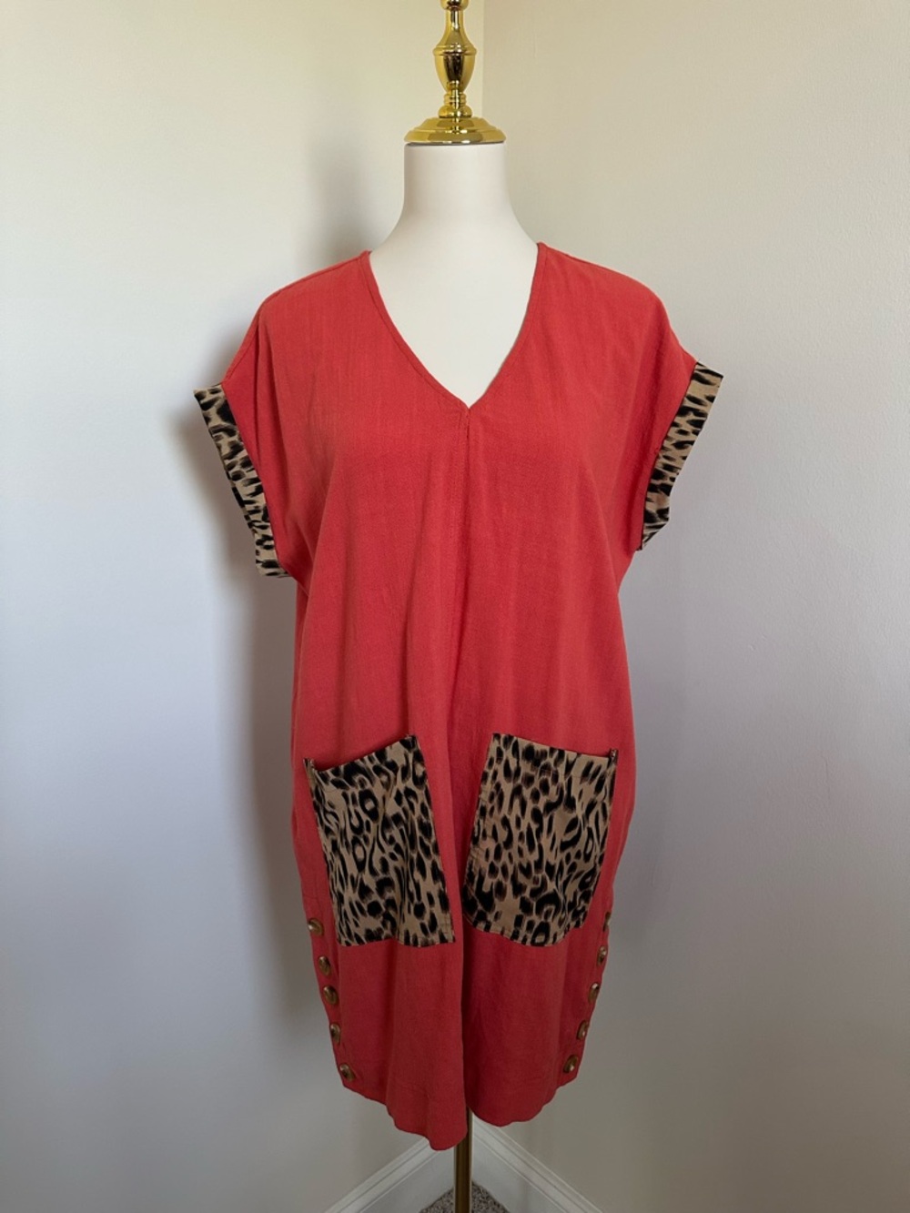 Umgee Orange/Leopard Dress